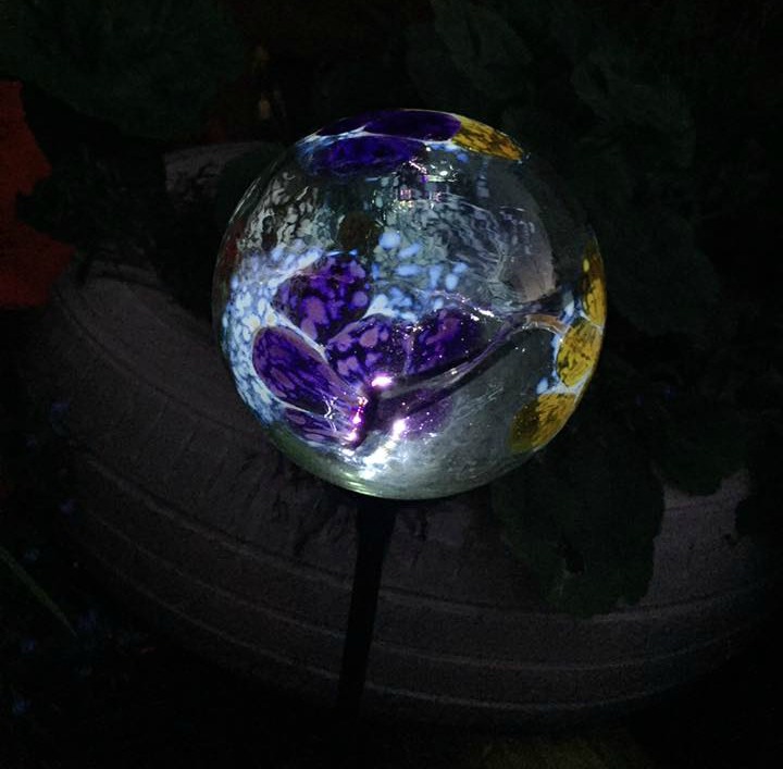 Solar globe in garden